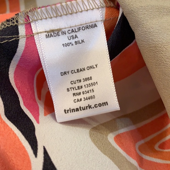 Trina Turk~M~Tank Top ModWave Silk Racerback Blouse Shirt ~Add Blazer - Picture 5 of 12